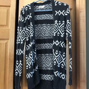 Gray and White Cardigan